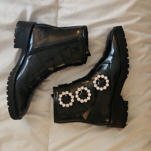 Nanette Lepore black patent boots. Size 6.